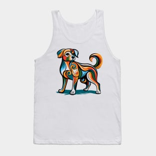 Pop art dog illustration. cubism illustration of a dog Tank Top